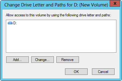 Configure the drive letter used for the partition, drive, or volume.