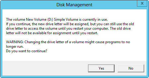 New drive letters are not assigned to in-use drives until you restart the computer.