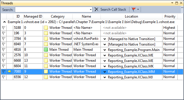 Microsoft Visual Studio 2010 : Debugging with Visual Studio 2010 (part 2) -  Debugging Threads - Microsoft Certification Examples, exercises, practises,  tutorials, solutions about Programming