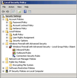 The security settings available in the local GPO