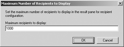 Specify the number of recipients to display.
